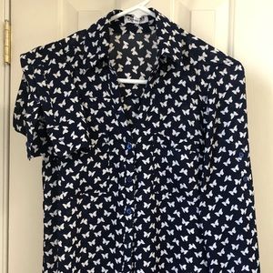 Express Portofino Navy Buttondown Shirt XS
